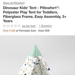 Pillowfort Dinosaur Play tent 