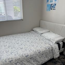 White Bed Frame & Mattress
