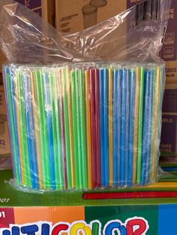 9” color straws