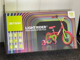Brand New Jetson Light Rider 12" Kids Lighted Bike Red/Lime Bicycle