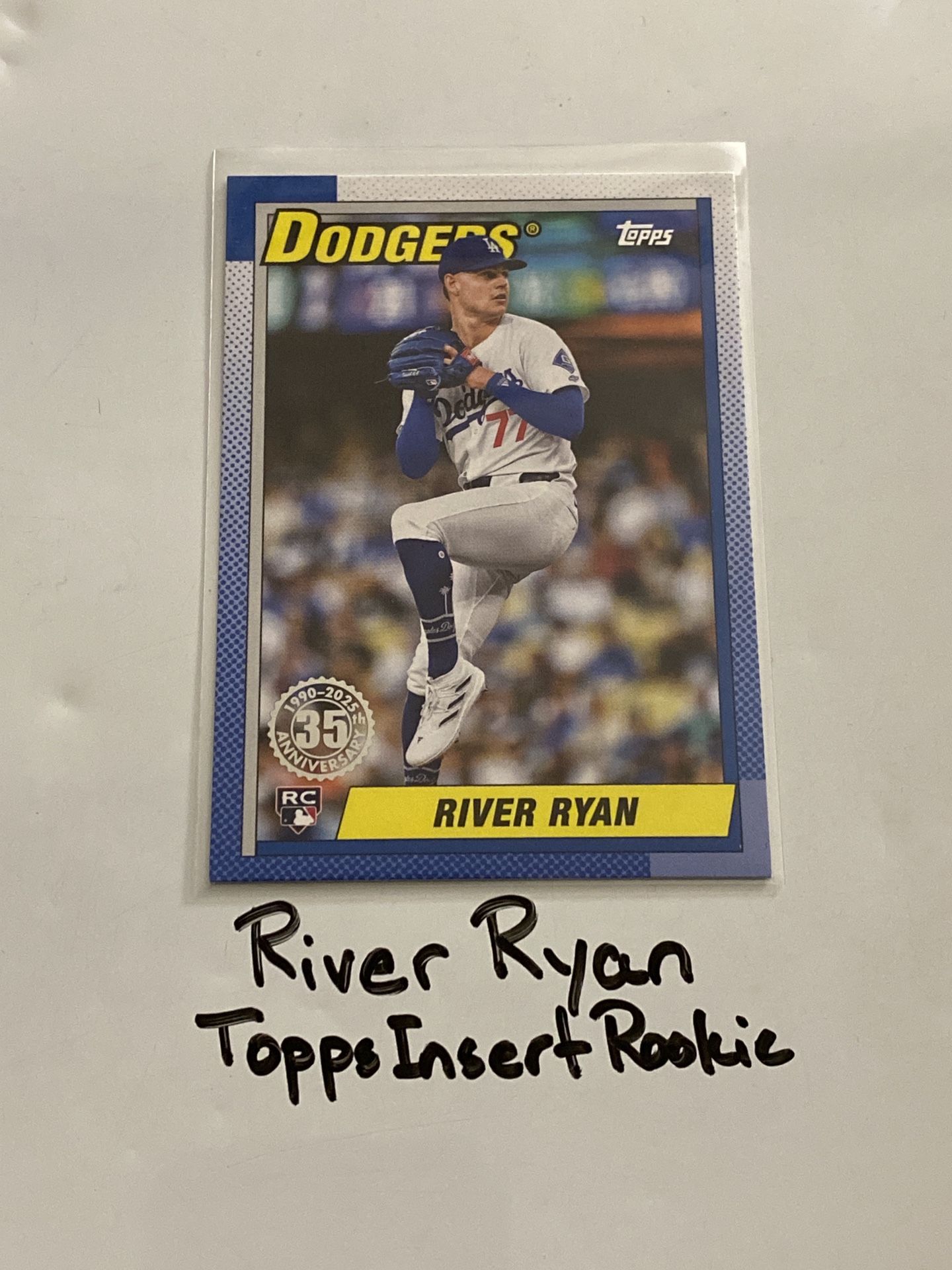 River Ryan Los Angeles Dodgers Pitcher Topps Short Print Insert Rookie Card.