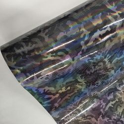 Camo Camouflage Gloss Silver Laser Holographic Vinyl Car Wrap