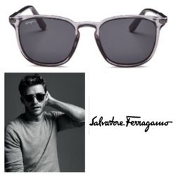 Salvatore Ferragamo Smoke Square Men's Sunglasses SF881S 058