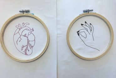 DIY Embroidery Kit- Tugging At Your Heart Strings