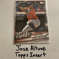 Jose Altuve Houston Astros All-Star 2nd Baseman Topps Short Print Insert Card. 