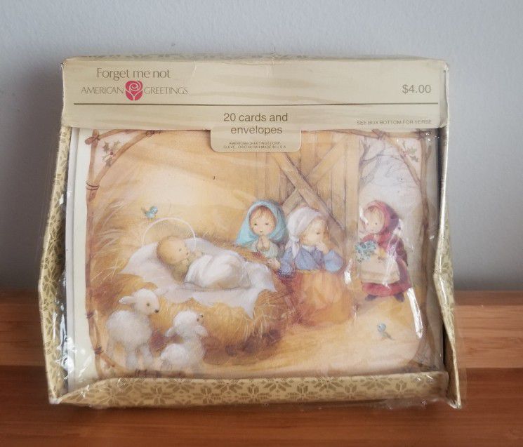 Vintage Box Of American Greetings Forget Me Not Christmas Cards 