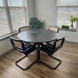 Mid-Century Modern Black Table & Chairs