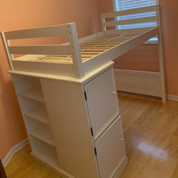 White Twin Over Full Loft Bed