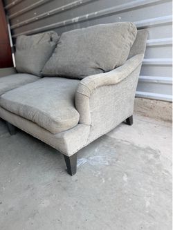 Gray modern nailhead love seat