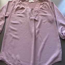 Blusa de mangas tres cuartos en color rosa size M