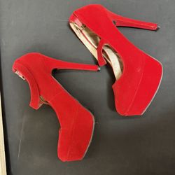 Red Platform Heels 