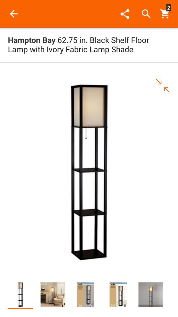 Hampton Bay 62 75 In Black Shelf Floor Lamp With Ivory Fabric Shade For Richmond Tx Offerup