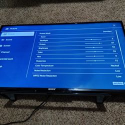 TV SONY 40" with REMOTE CONTROL, STAND, MANUAL, AC CORD