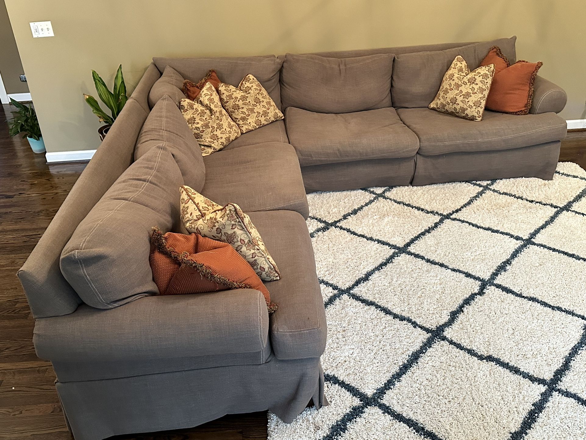 Walter E Smith Sectional Sofa Couch And Pillows