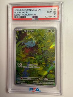 2023 POKEMON MEW EN BULBASAUR ILLUSTRATION RARE #166 💎PSA 10