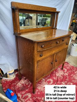 Antique Oak buffet Cabinet