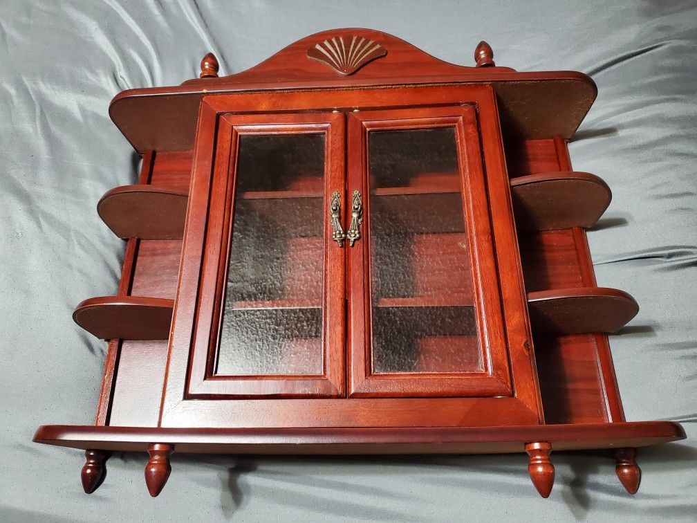 Vintage Cherry Curio Cabinet