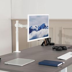 Adjustable Desk Clamp Monitor Mount — Single Arm VESA Stand (Horizontal & Vertical Rotation) , Holds 32” -38” 