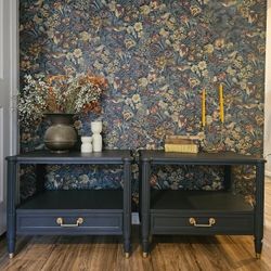 ✨ Refinished Set of Vintage End Tables / Nightstands by Milling Road Furniture ✨