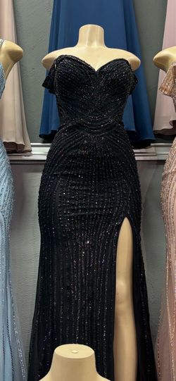 Elegant Black Sparkle Evening Gown – Size 10