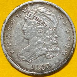 1830 U.S. CAPPED BUST SILVER DIME 10c COIN (XF-Extra Fine)