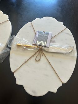 2 stone charcuterie boards (natural marble)