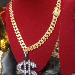 Yellow Gold 18-in Or 26 In With Black Manifest Money Medallion