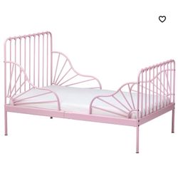 IKEA Twin bed frame with slatted bed base, light pink, 38 1/4x74 3/4 "