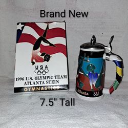 Brand New Vintage 1996 US Olympic Team Atlanta Lidded Stein (Solid Pewter Lid)