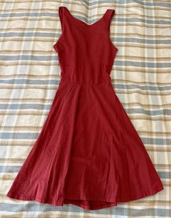 Red Sleeveless Fit and Flare Dress