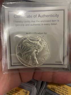 American Silver Eagle Coin with COA