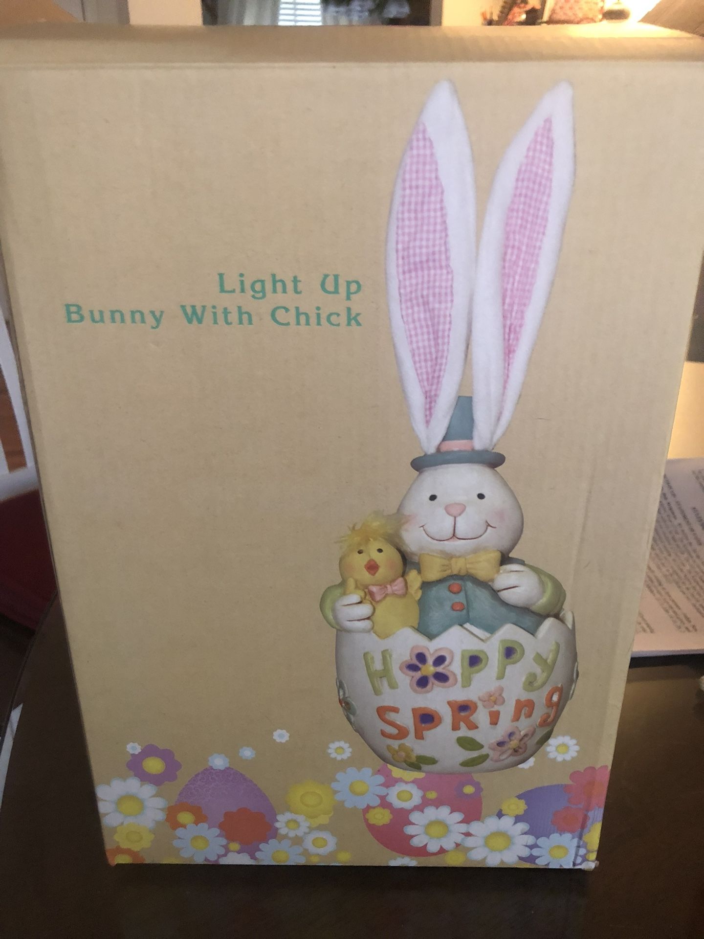 Easter Bunny With Chick, Lights Up.