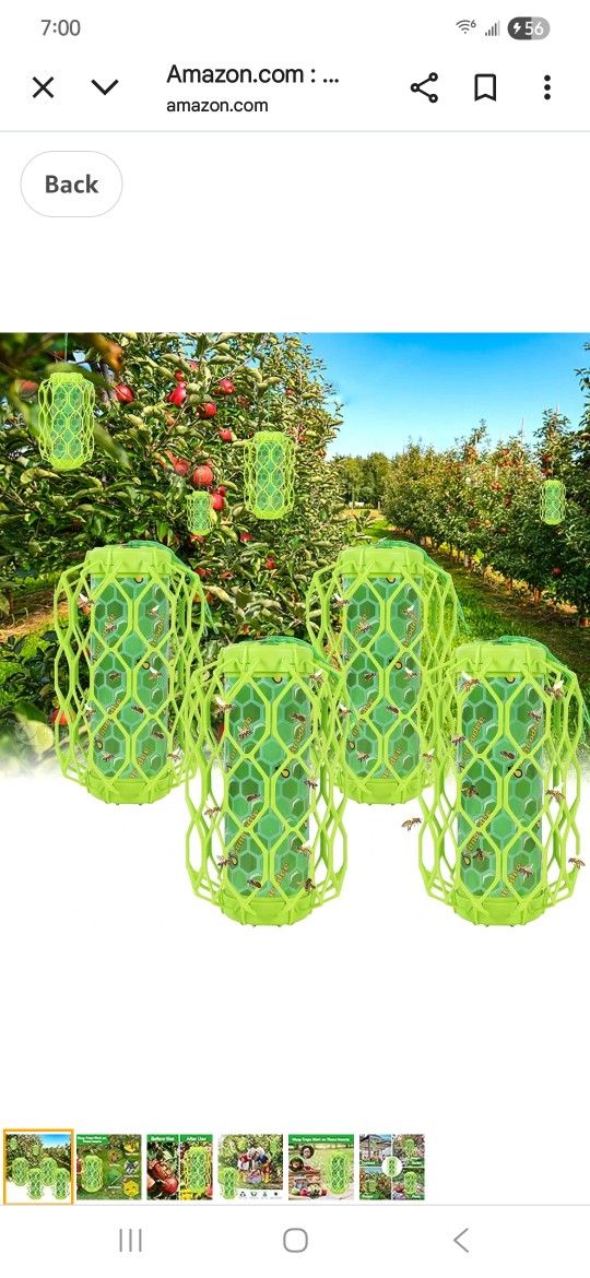 Sancodee 4 Pack Upgraded Wasp Trap Outdoor Hanging, Carpenter Bee and Hornet Catcher, Reusable Yellow Jacket Trap with Bait Reservoir, Bee Killer and