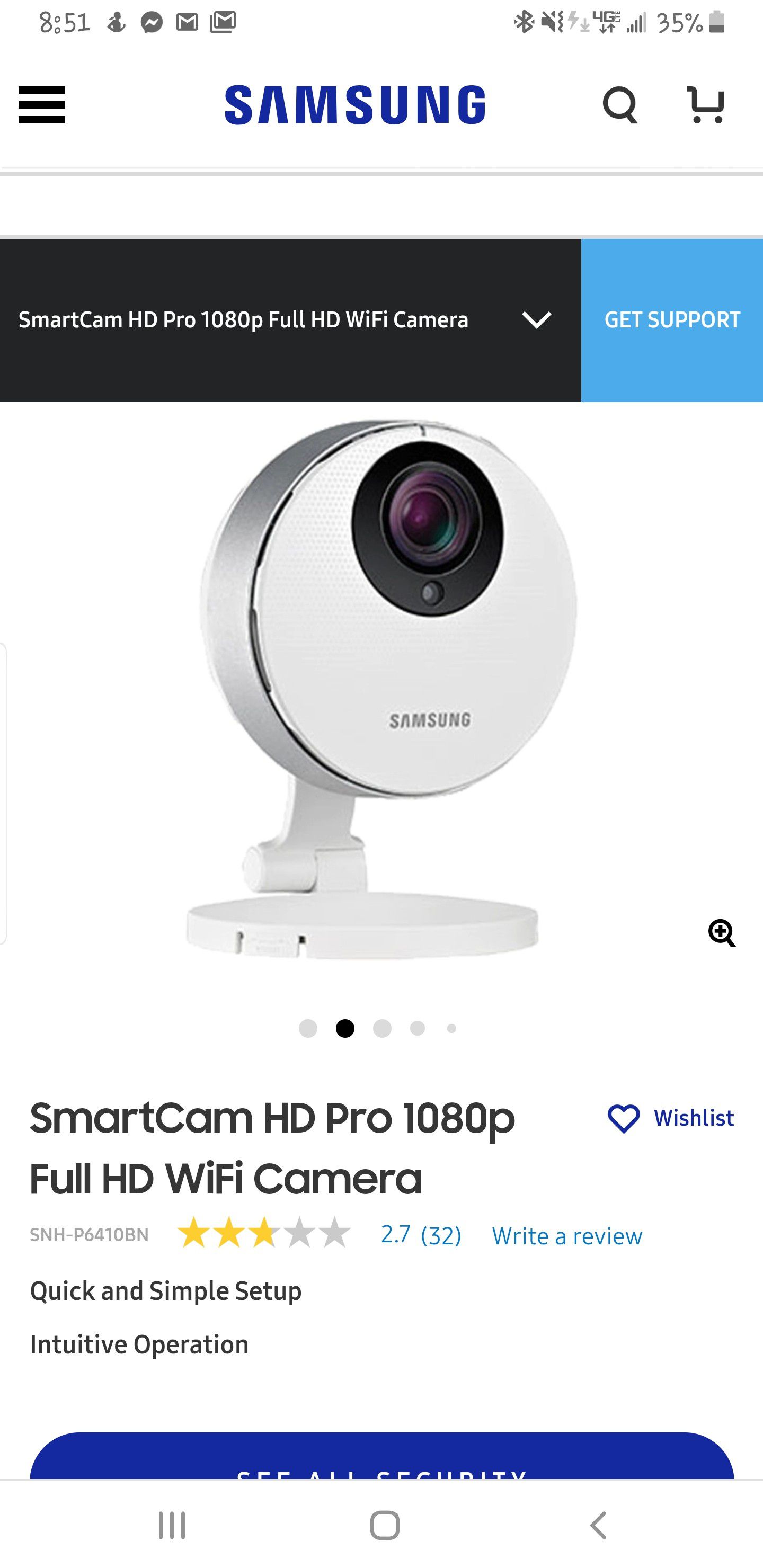 Samsung 1080p Smart Cam.