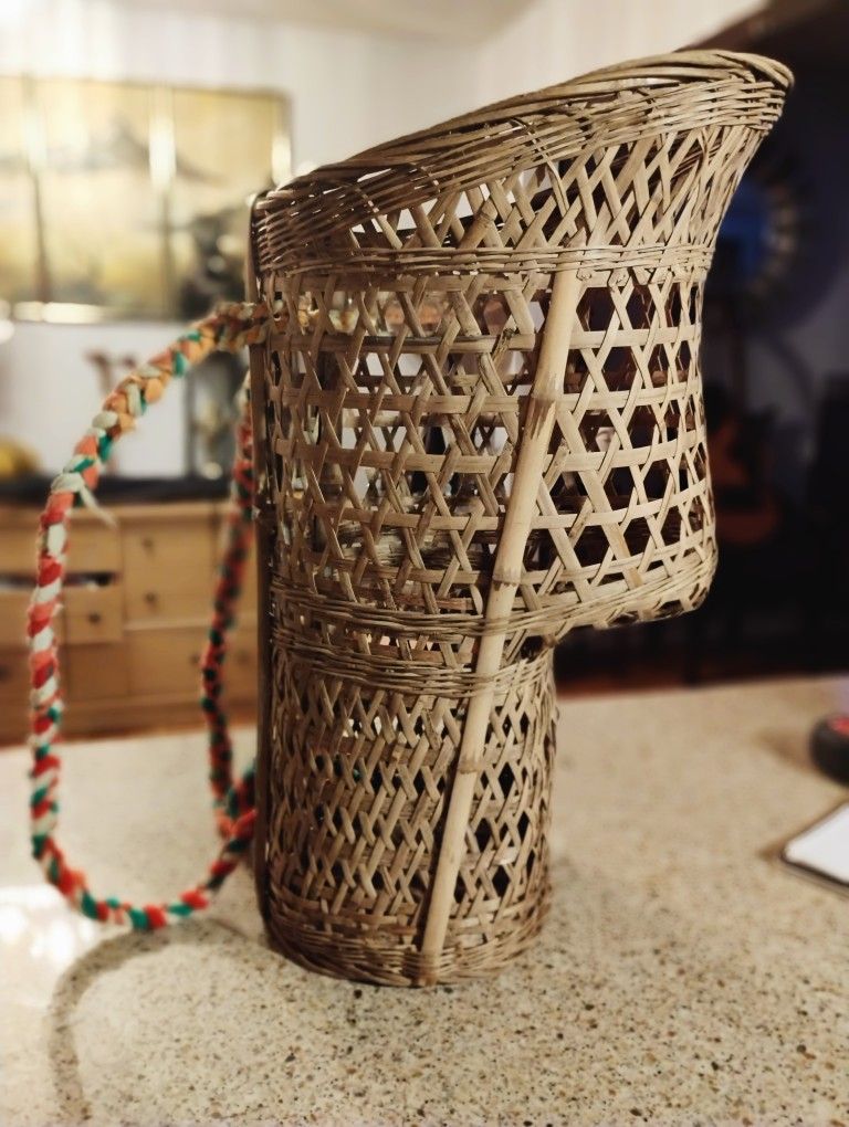 Woven Bamboo Hmong Backpack Baby Carrier