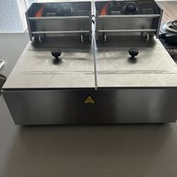 VEVOR commercial double deep fryer (electric, countertop, twin tanks)