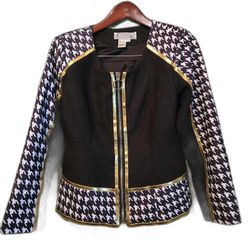 Dorinda Clark-Cole Rose Collection Black and Houndstooth Jacket - Size 8