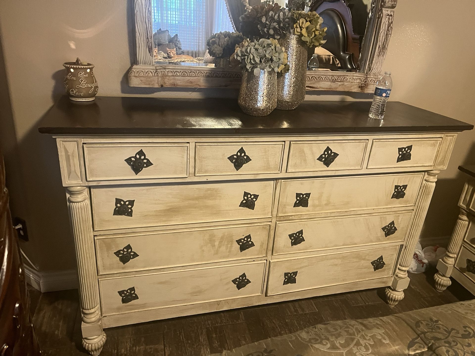 Beautiful 3 Piece Set Furniture Set .. Knobs From Hobby Lobby,