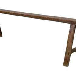1930s,  French Art Deco narrow solid wood bench