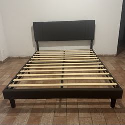 Queen Size Bed Frame Dark Gray Color 