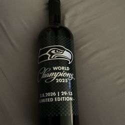 Seattle Seahawks championship bottle of red wine