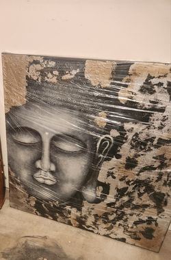 Beautiful Large Canvas Buddha Painting 40” X 40" From Ashley Furniture