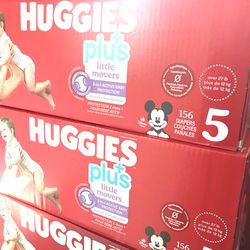 Huggies Little Movers Plus Size 5/156 Diapers 
