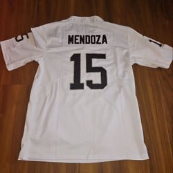 Raiders mens Mendoza white Jerseys $50ea Firm S M L Xl 2x 3x