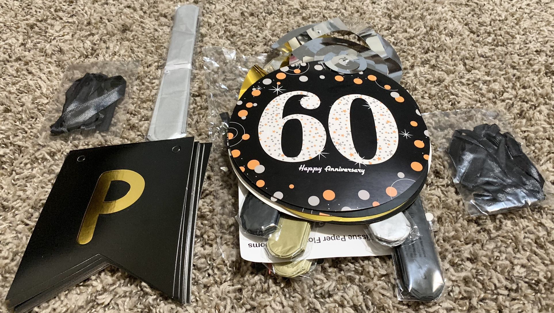Happy 60th Anniversary Decorations Supplies Kit