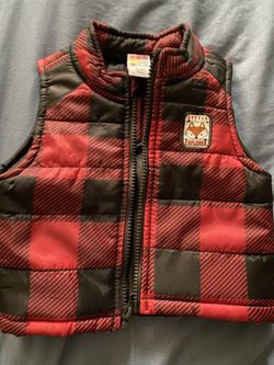 Unisex red and black puffer vest