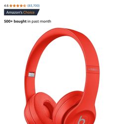 Beats Solo3 Wireless On-Ear Headphones - Apple W1 Headphone Chip, Class 1 Bluetooth, 40 Hours of Listening Time, Built-in Microphone - Red