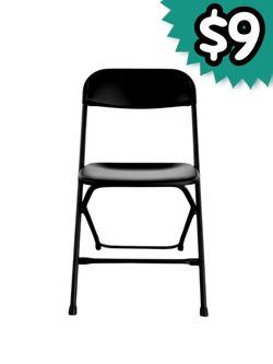 Brand New Black Plastic Folding Party Chair Heavy Duty 800 Lbs Resistance $8 Each Wholesale Price 