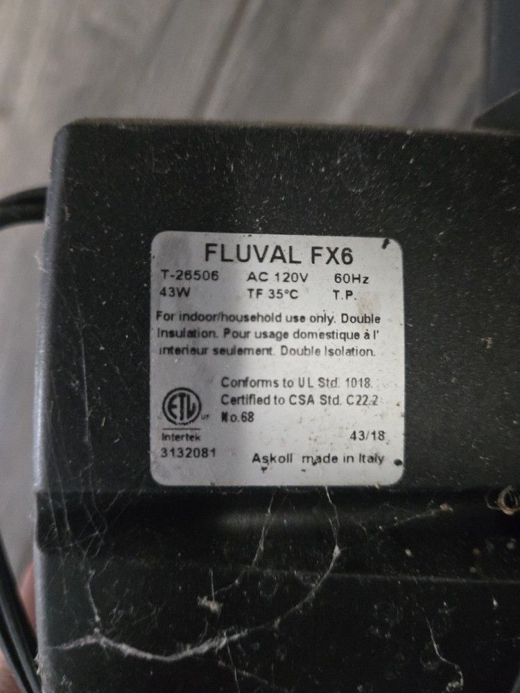Fluval Fx6 Salt Water Pump