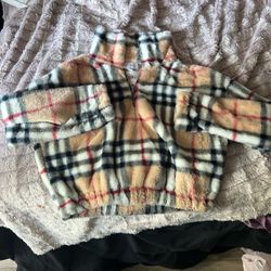 Soft versace/burberry looking sweater / jacket / zip up very soft very cute 